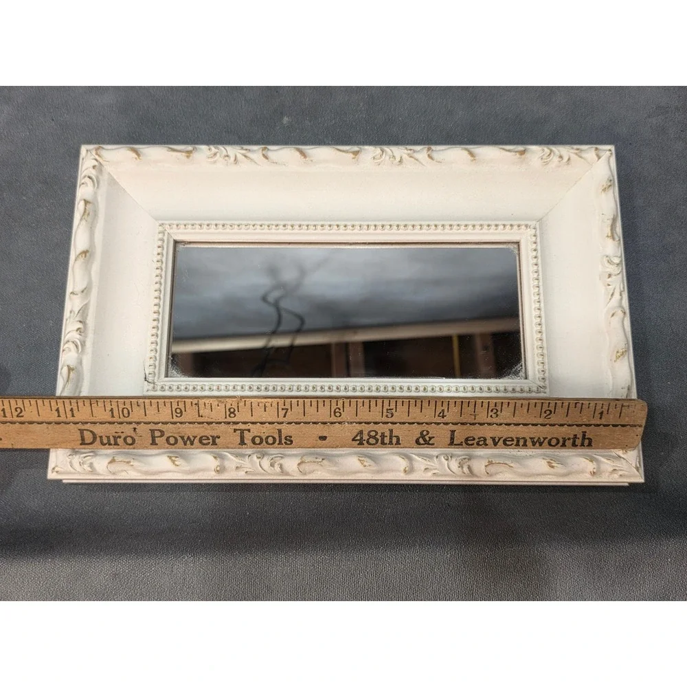 Vintage The Big Picture Custom Framed Mirrors Set of 2 Cream Distressed Ornate